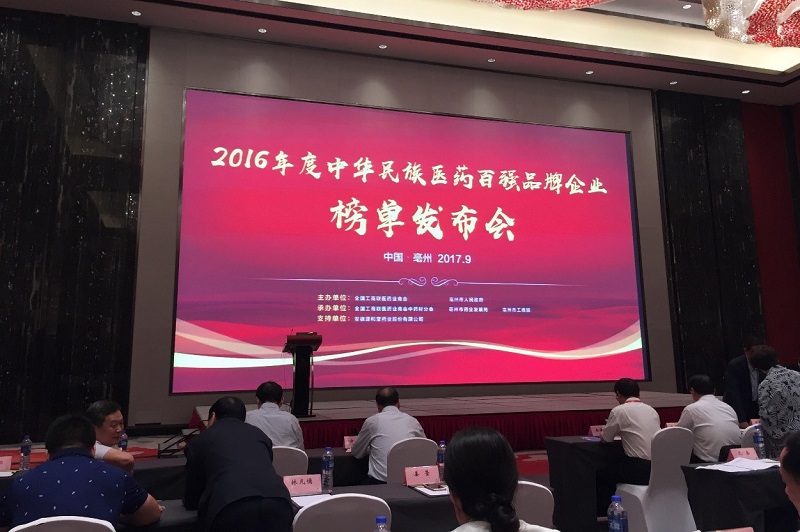 尊龙凯时人生就是搏药业携热毒宁注射液强势上榜2016年度中华民族医药百强品牌企业